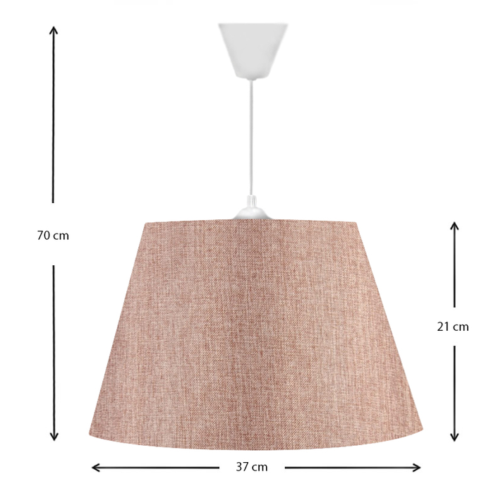 Φωτιστικό οροφής Elanor υφασμάτινο μονόφωτο χρώμα ροζ 37x21x70εκ.