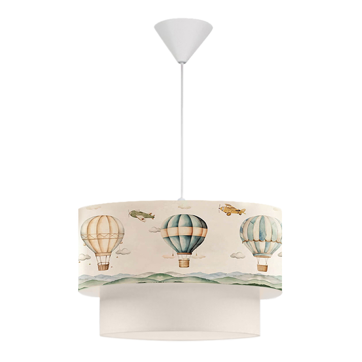 Φωτιστικό οροφής Goofy υφασμάτινο μονόφωτο με χαριτωμένα αερόστατα 30x20x70εκ.