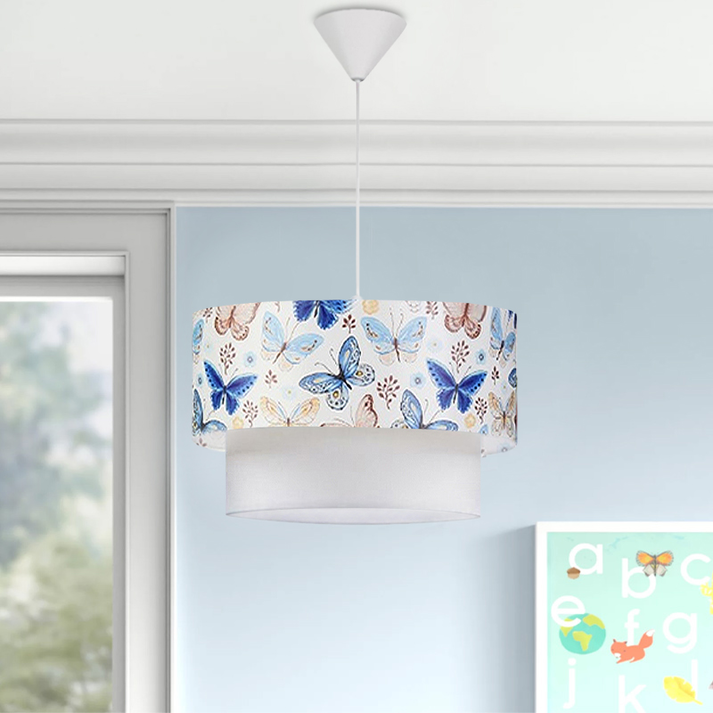 Φωτιστικό οροφής Goofy υφασμάτινο μονόφωτο με χαριτωμένες πεταλούδες 30x20x70εκ.