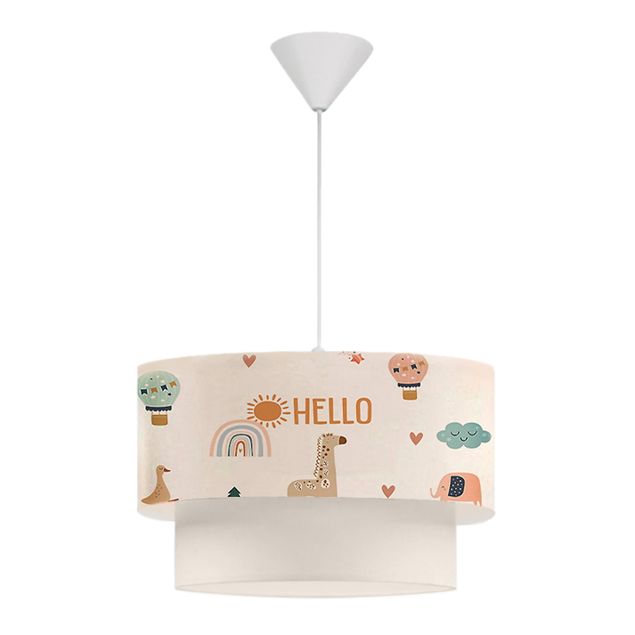Φωτιστικό οροφής Goofy υφασμάτινο μονόφωτο με χαριτωμένα ζωάκια 30x20x70εκ.