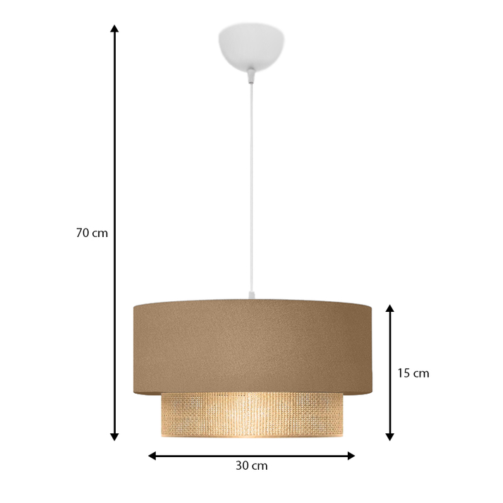Φωτιστικό οροφής Lucifer E27 υφασμάτινο μονόφωτο χρώμα μπεζ 30x15x70εκ.