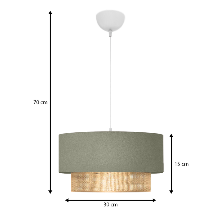 Φωτιστικό οροφής Lucifer E27 υφασμάτινο μονόφωτο χρώμα παστέλ πράσινο 30x15x70εκ.