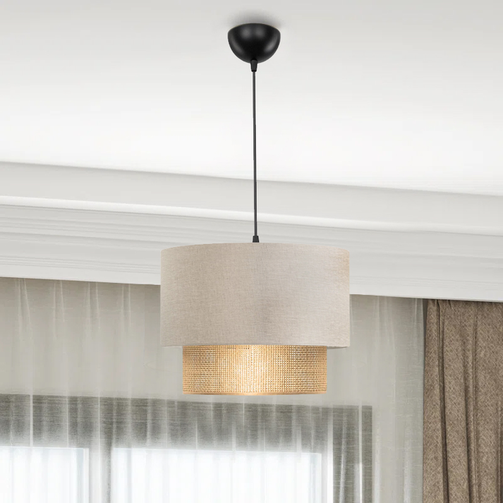 Φωτιστικό οροφής Lucifer E27 υφασμάτινο μονόφωτο χρώμα κρεμ 30x20x70εκ.