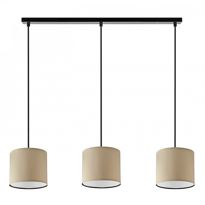 Φωτιστικό οροφής Morris E27 υφασμάτινο τρίφωτο χρώμα καφέ 55x15x70εκ.