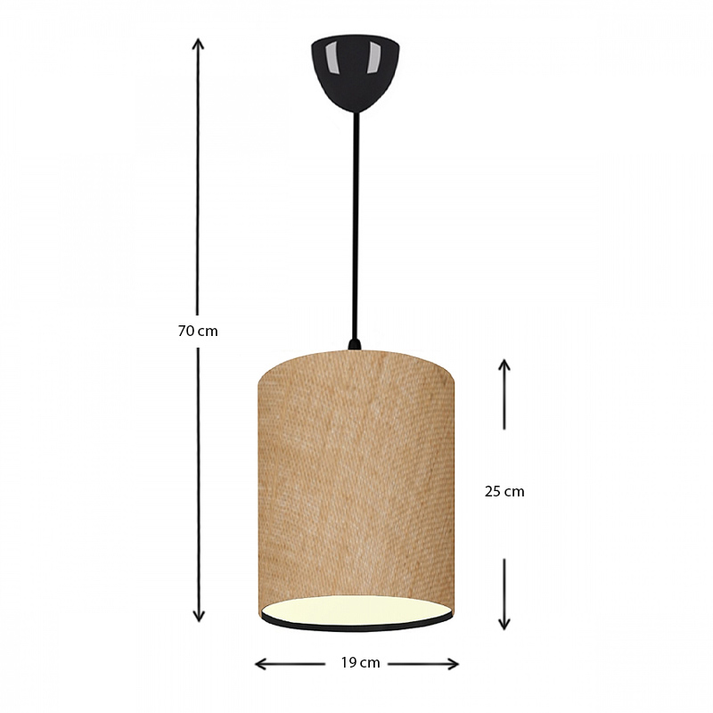 Φωτιστικό οροφής Layla Ε27 υφασμάτινο μονόφωτο χρώμα μπεζ 19x25x70εκ.
