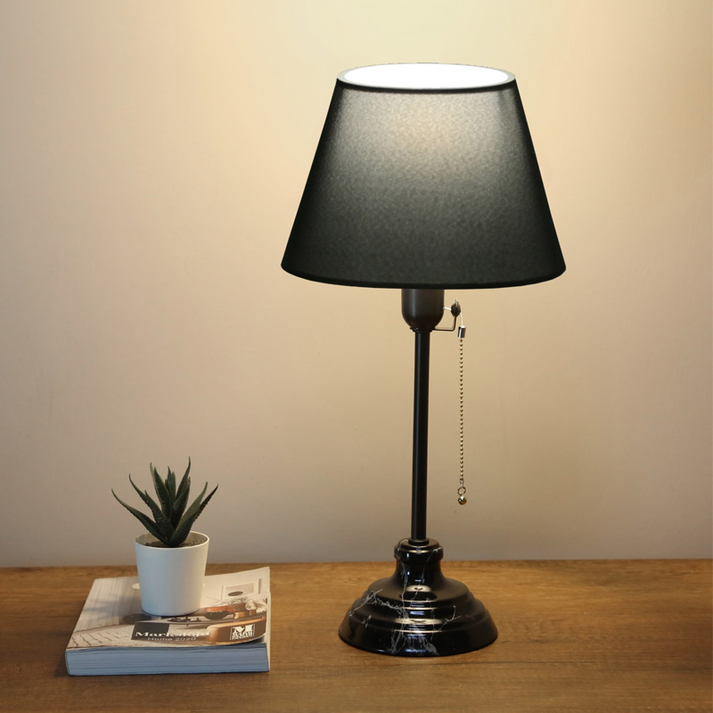 Φωτιστικό επιτραπέζιο Vienna E27 υφασμάτινο - μεταλλικό χρώμα μαύρο Φ22x45εκ.