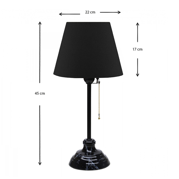 Φωτιστικό επιτραπέζιο Vienna E27 υφασμάτινο - μεταλλικό χρώμα μαύρο Φ22x45εκ.