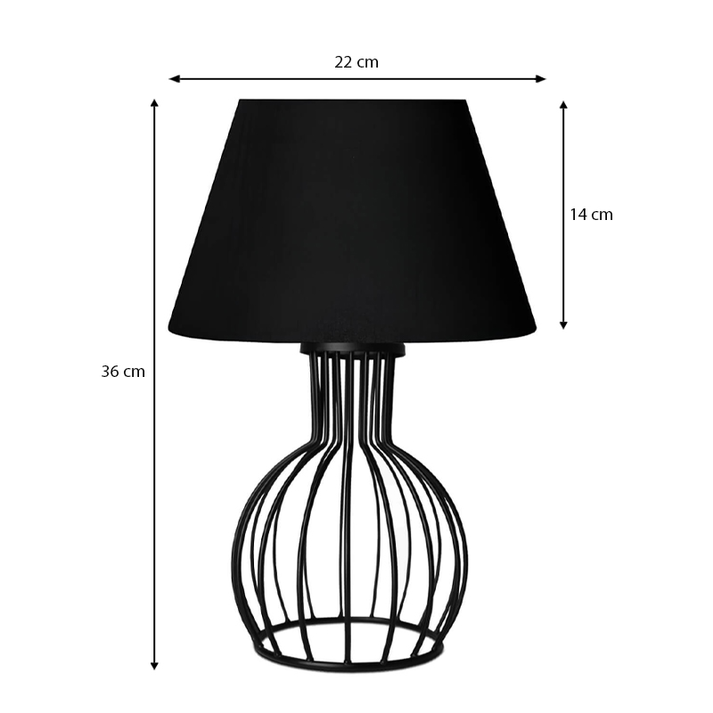 Φωτιστικό επιτραπέζιο Magnolia E27 υφασμάτινο - μεταλλικό χρώμα μαύρο Φ22x36εκ.