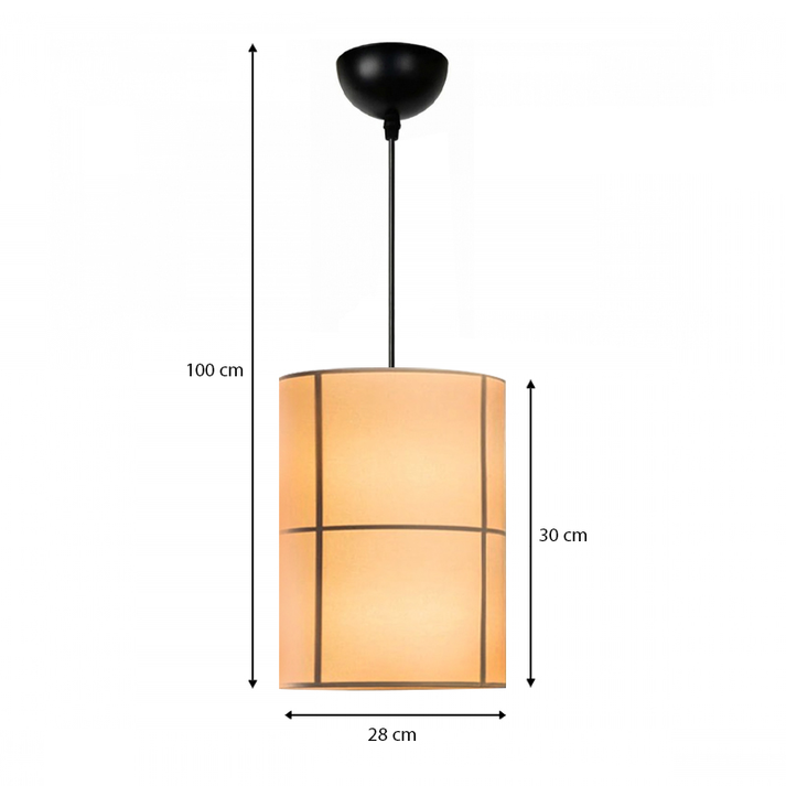 Φωτιστικό οροφής Strip E27 υφασμάτινο μονόφωτο χρώμα κρεμ Φ28x100εκ.