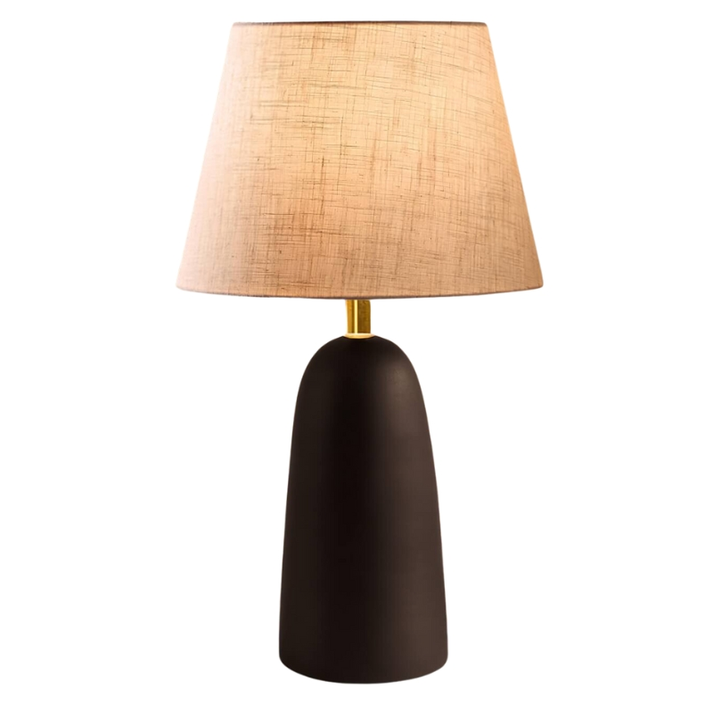 Φωτιστικό επιτραπέζιο Odesa E27 μεταλλικό - ύφασμα Pvc χρώμα μαύρο - κρεμ Ø22x35εκ.