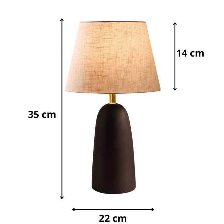 Φωτιστικό επιτραπέζιο Odesa E27 μεταλλικό - ύφασμα Pvc χρώμα μαύρο - κρεμ Ø22x35εκ.