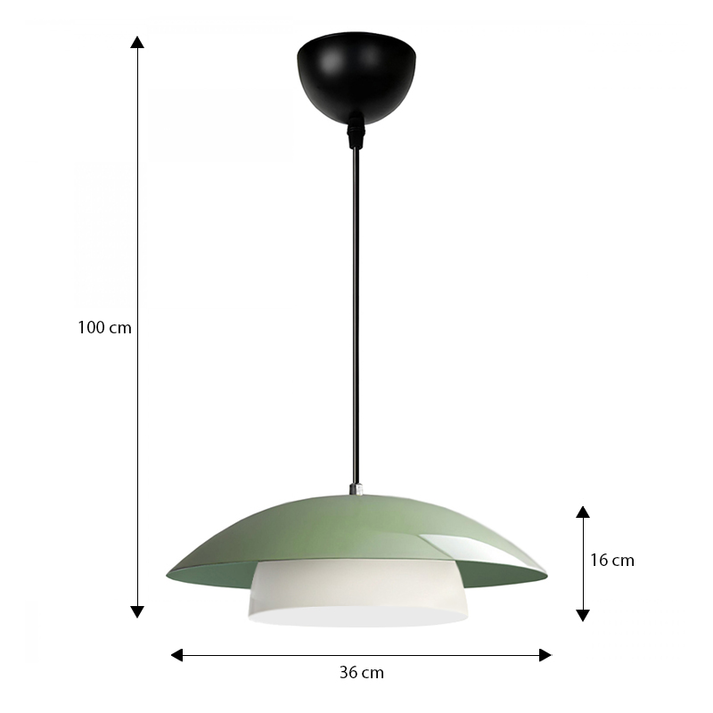 Φωτιστικό οροφής Eliora E27 μεταλλικό μονόφωτο χρώμα μέντα Ø36x100εκ.