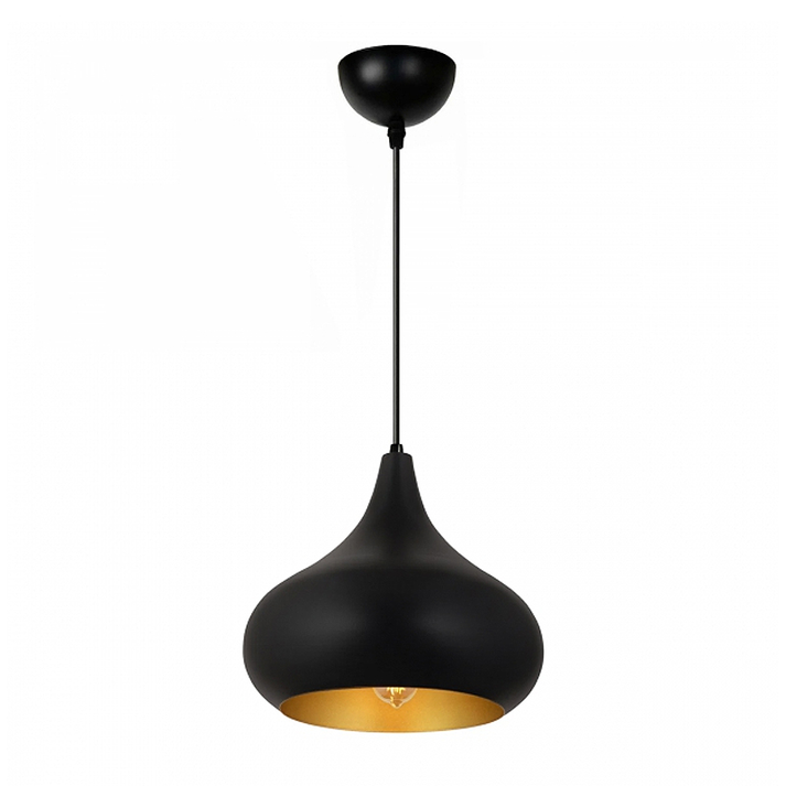 Φωτιστικό οροφής Meril E27 μεταλλικό μονόφωτο χρώμα μαύρο Ø33x100εκ.