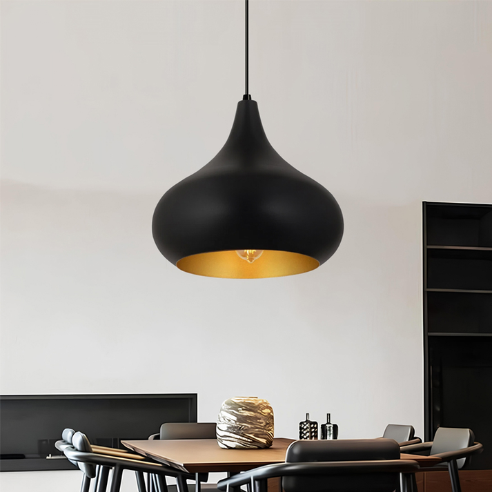 Φωτιστικό οροφής Meril E27 μεταλλικό μονόφωτο χρώμα μαύρο Ø33x100εκ.