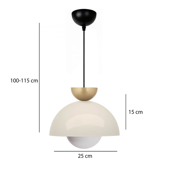 Φωτιστικό οροφής Marilia E27 μεταλλικό μονόφωτο χρώμα λευκό Ø25x115εκ.