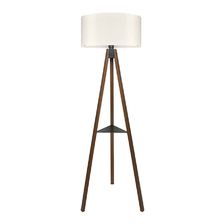 Φωτιστικό δαπέδου Thomas E27 Mdf/ύφασμα Pvc χρώμα καρυδί - κρεμ 38x38x135εκ.