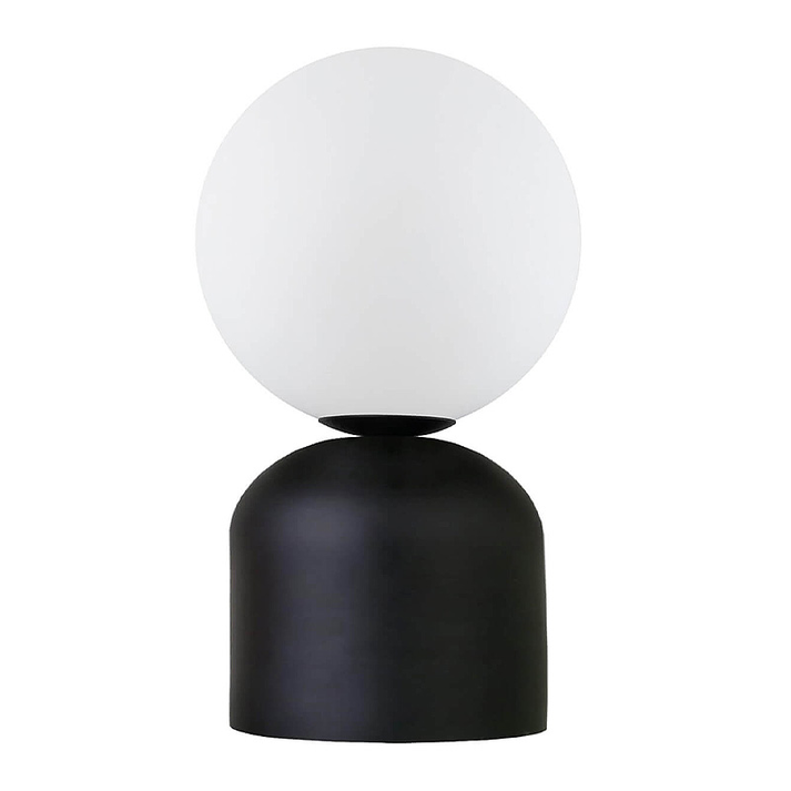 Φωτιστικό επιτραπέζιο Albus E14 μεταλλικό - γυάλινο χρώμα μαύρο - λευκό Ø13x28εκ.