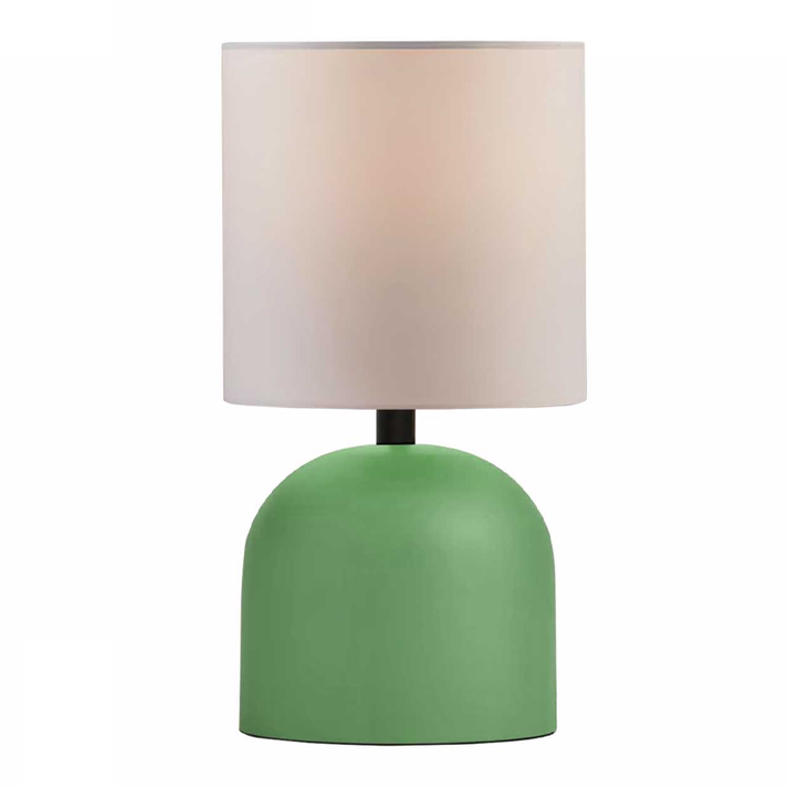 Φωτιστικό επιτραπέζιο Nehora E27 μεταλλικό - ύφασμα Pvc χρώμα πράσινο - κρεμ Ø15x30εκ.