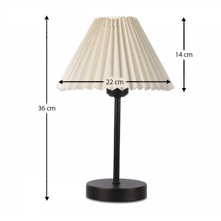 Φωτιστικό επιτραπέζιο Floi E27 μεταλλικό - ύφασμα Pvc χρώμα κρεμ Ø22x36εκ.