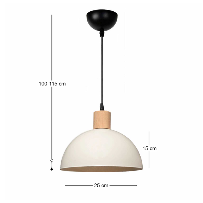 Φωτιστικό οροφής Talis E27 μεταλλικό μονόφωτο χρώμα κρεμ Ø25x100εκ.