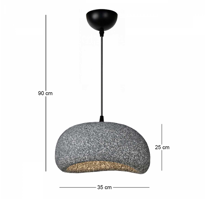 Φωτιστικό οροφής Riven E27 polyester μονόφωτο χρώμα γκρι Ø35x80εκ.