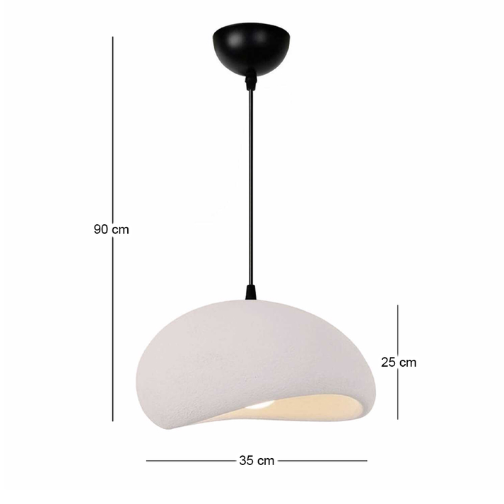 Φωτιστικό οροφής Riven E27 polyester μονόφωτο χρώμα κρεμ Ø35x80εκ.