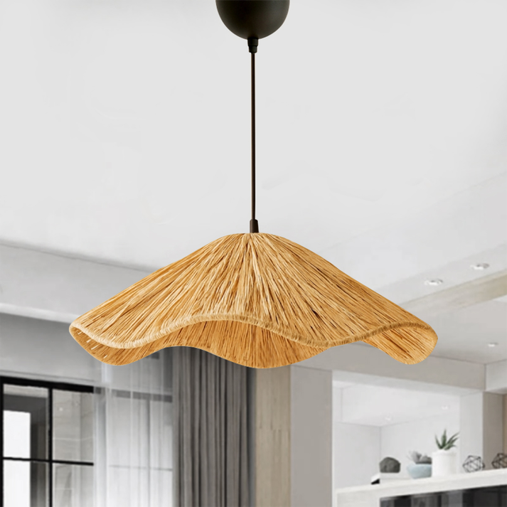 Φωτιστικό οροφής Miro E27 wicker μονόφωτο χρώμα φυσικό Ø50x100εκ.