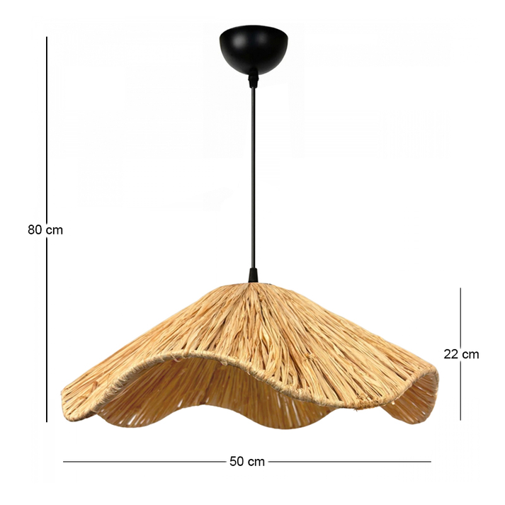 Φωτιστικό οροφής Miro E27 wicker μονόφωτο χρώμα φυσικό Ø50x100εκ.