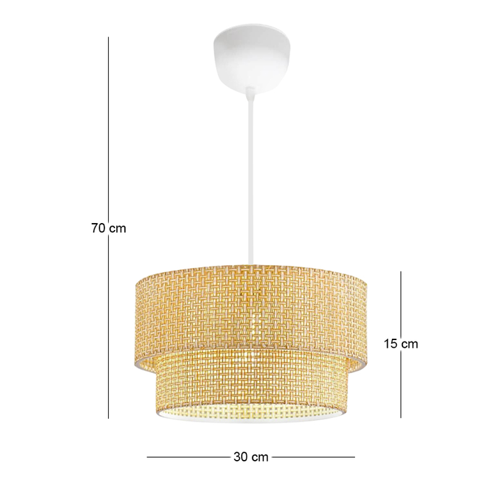 Φωτιστικό οροφής Sora E27 ύφασμα PVC μονόφωτο χρώμα μπεζ Ø30x70εκ.