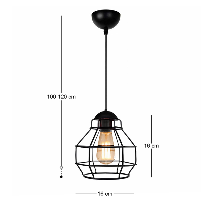Φωτιστικό οροφής Rilo E27 μεταλλικό μονόφωτο χρώμα μαύρο Ø16x100εκ.