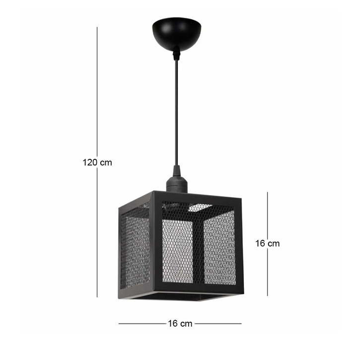 Φωτιστικό οροφής Kivo E27 μεταλλικό μονόφωτο χρώμα μαύρο 16x16x120εκ.