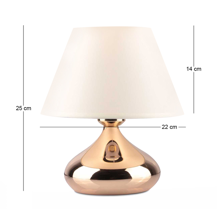 Φωτιστικό επιτραπέζιο Luvia E27 μεταλλικό - ύφασμα Pvc χρώμα χρυσό - κρεμ Ø22x25εκ.