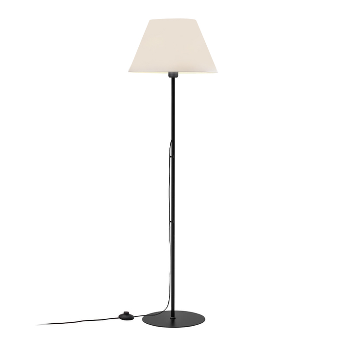 Φωτιστικό δαπέδου Vilo E27 μεταλλικό - ύφασμα Pvc χρώμα μαύρο - λευκό Ø35x152εκ.