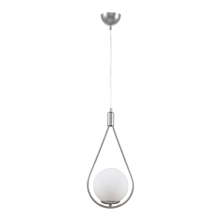 Φωτιστικό οροφής Shemesh E27  μεταλλικό μονόφωτο χρώμα ασημί 20x20x85εκ.