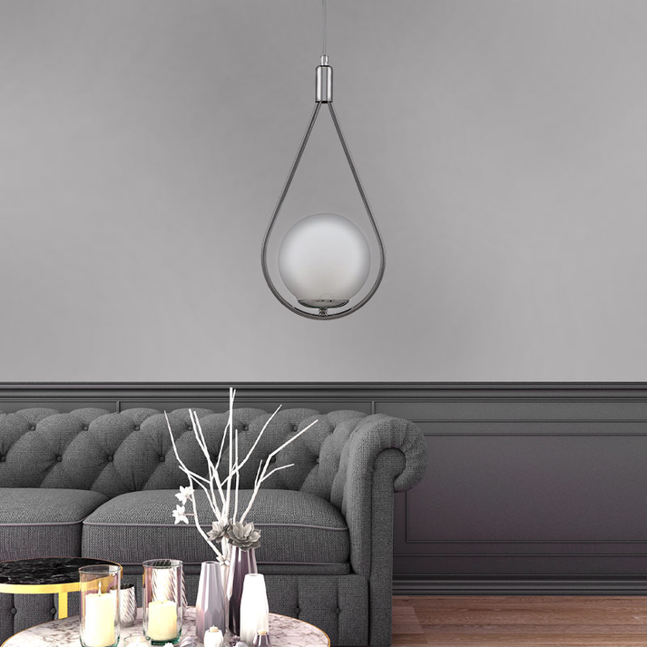 Φωτιστικό οροφής Shemesh E27  μεταλλικό μονόφωτο χρώμα ασημί 20x20x85εκ.