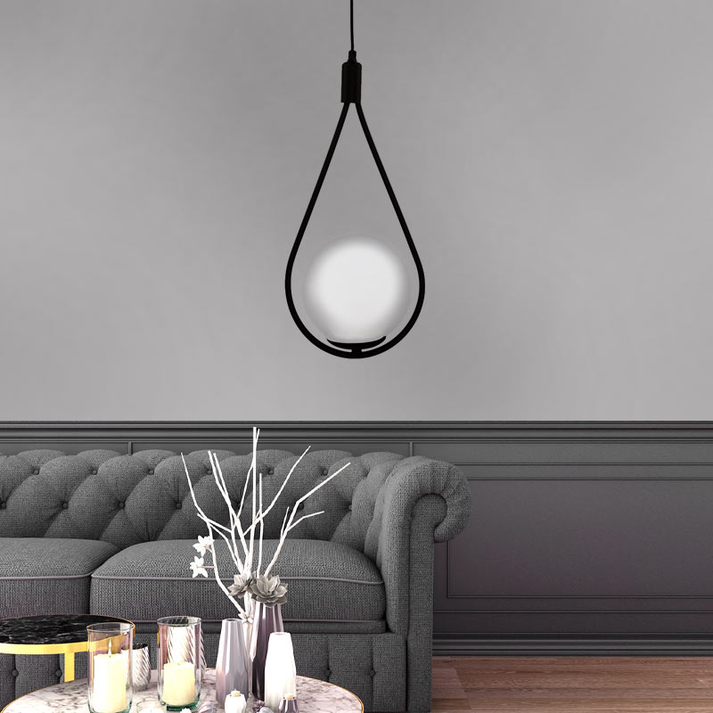 Φωτιστικό οροφής Shemesh E27 μεταλλικό μονόφωτο χρώμα μαύρο 20x20x85εκ.