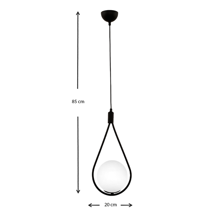 Φωτιστικό οροφής Shemesh E27 μεταλλικό μονόφωτο χρώμα μαύρο 20x20x85εκ.