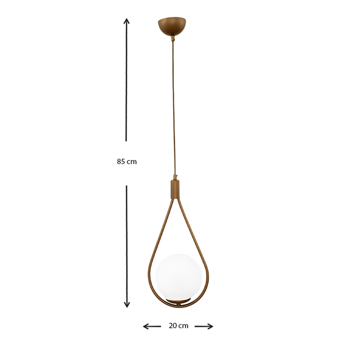 Φωτιστικό οροφής Shemesh E27  μεταλλικό μονόφωτο χρώμα χρυσό ματ 20x20x85εκ.