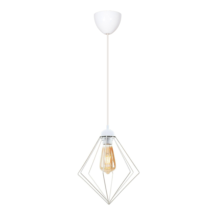 Φωτιστικό οροφής Nura E27 μεταλλικό μονόφωτο χρώμα λευκό 24x24x72εκ.