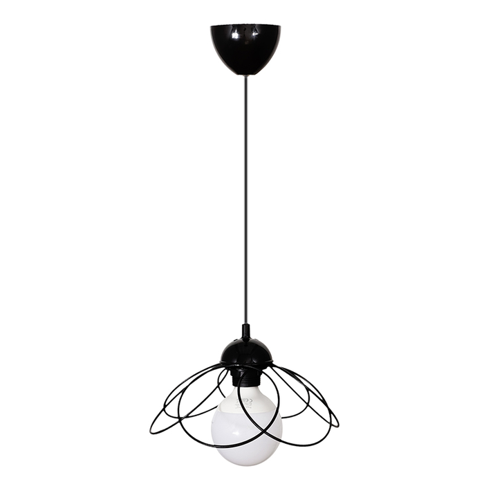 Φωτιστικό οροφής Zufash E14 μεταλλικό μονόφωτο χρώμα μαύρο 25x25x60εκ.