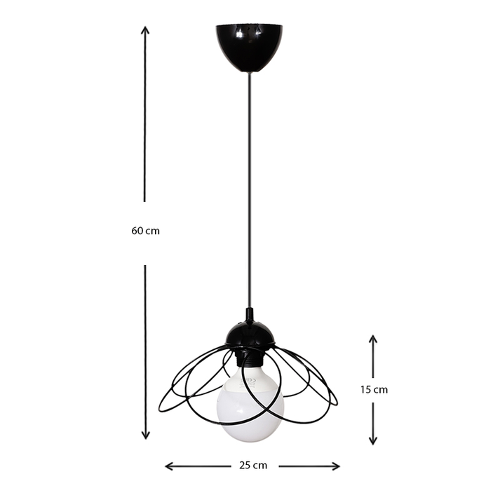 Φωτιστικό οροφής Zufash E14 μεταλλικό μονόφωτο χρώμα μαύρο 25x25x60εκ.