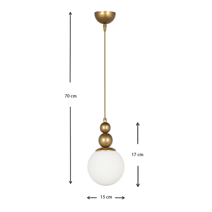 Φωτιστικό οροφής Latona E27 μεταλλικό μονόφωτο χρώμα χρυσό 15x15x70εκ.