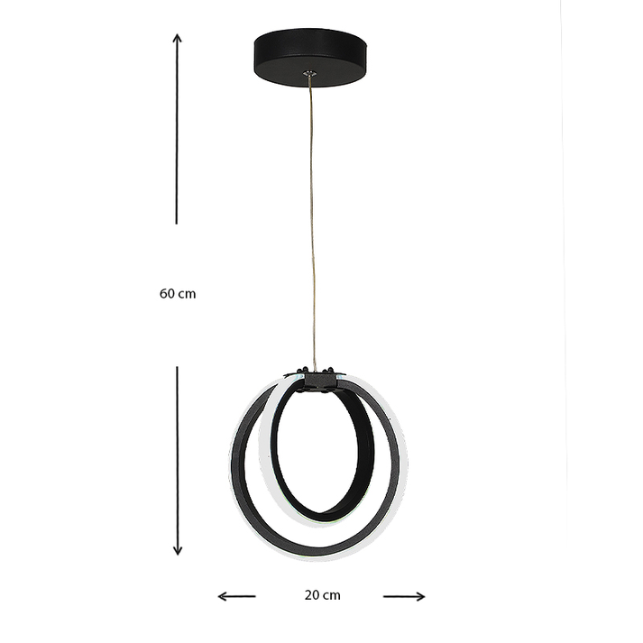 Φωτιστικό οροφής Led Jupiter μεταλλικό μονόφωτο χρώμα μαύρο 19x16x60εκ.