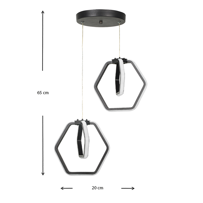 Φωτιστικό οροφής Led Holt μεταλλικό δίφωτο χρώμα μαύρο 20x20x68εκ.
