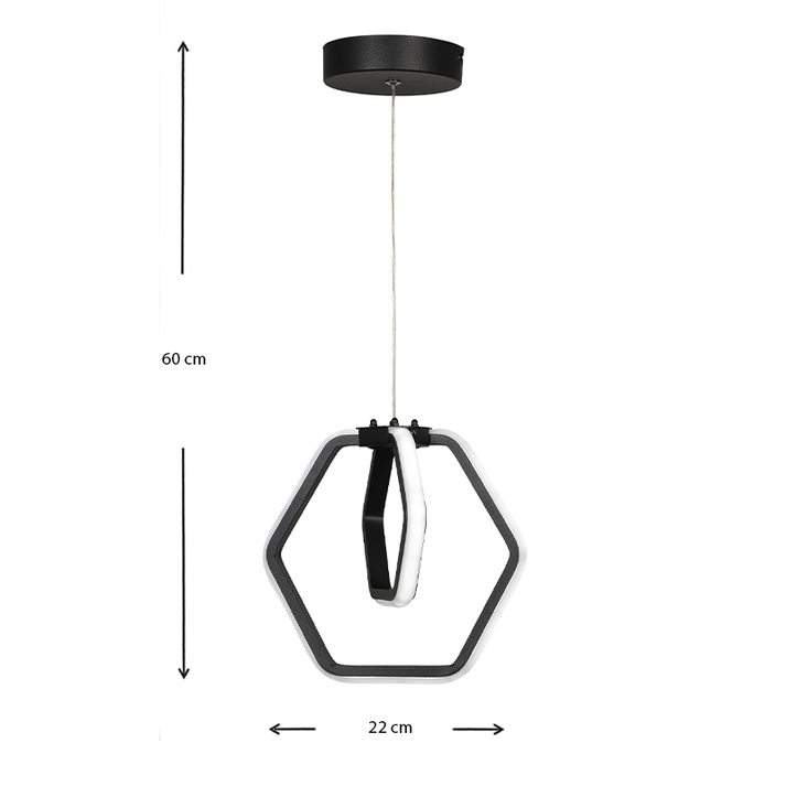 Φωτιστικό οροφής Led Holt μεταλλικό μονόφωτο χρώμα μαύρο 22x16x63εκ.