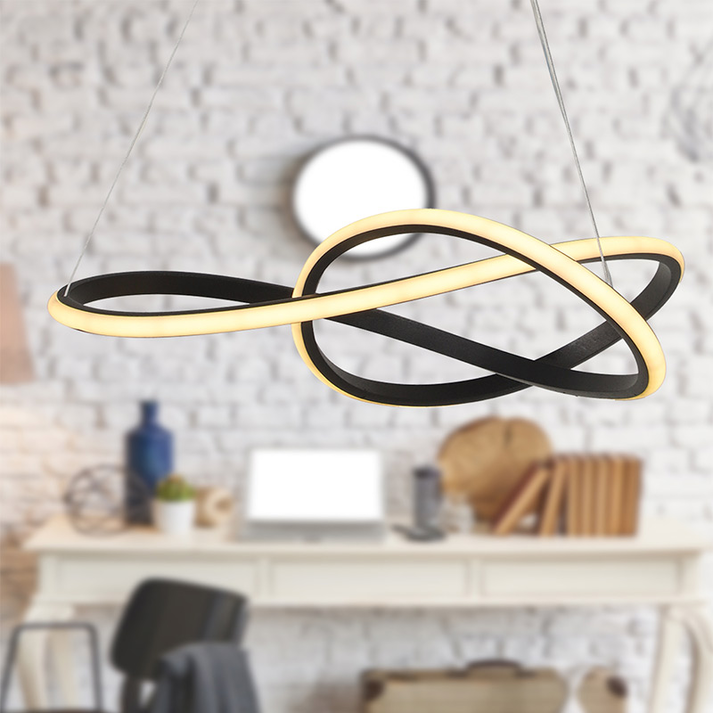 Φωτιστικό οροφής Led Luciano μεταλλικό μονόφωτο χρώμα μαύρο 47x40x60εκ.