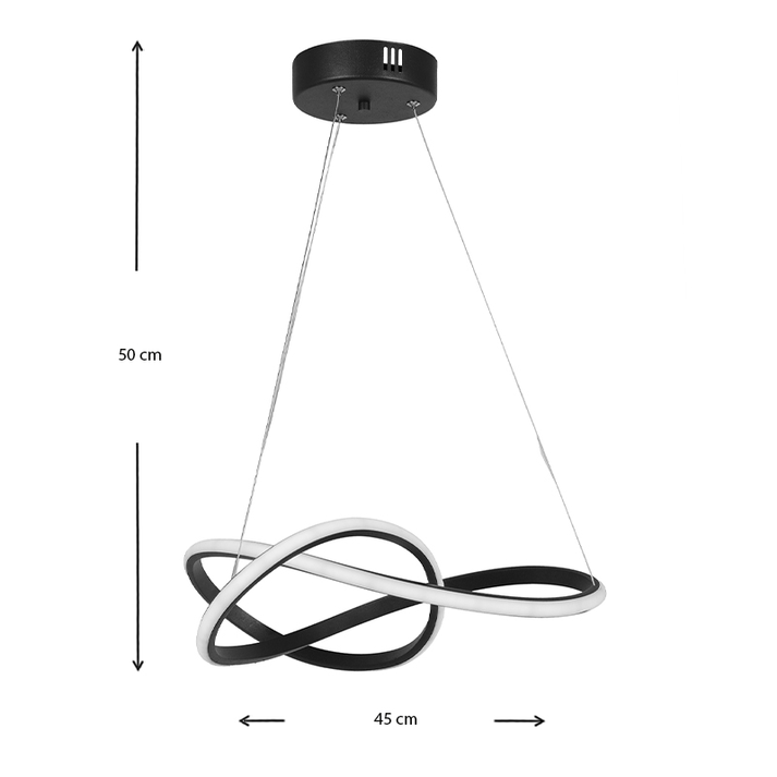 Φωτιστικό οροφής Led Luciano μεταλλικό μονόφωτο χρώμα μαύρο 47x40x60εκ.