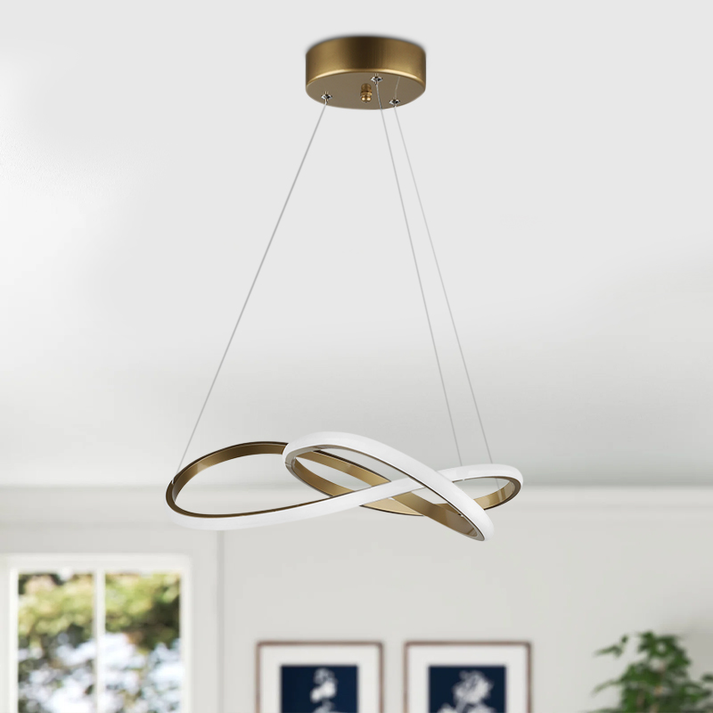 Φωτιστικό οροφής Led Luciano μεταλλικό μονόφωτο χρώμα χρυσό 47x40x60εκ.