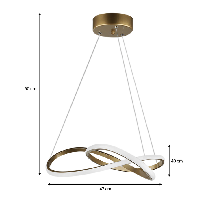 Φωτιστικό οροφής Led Luciano μεταλλικό μονόφωτο χρώμα χρυσό 47x40x60εκ.