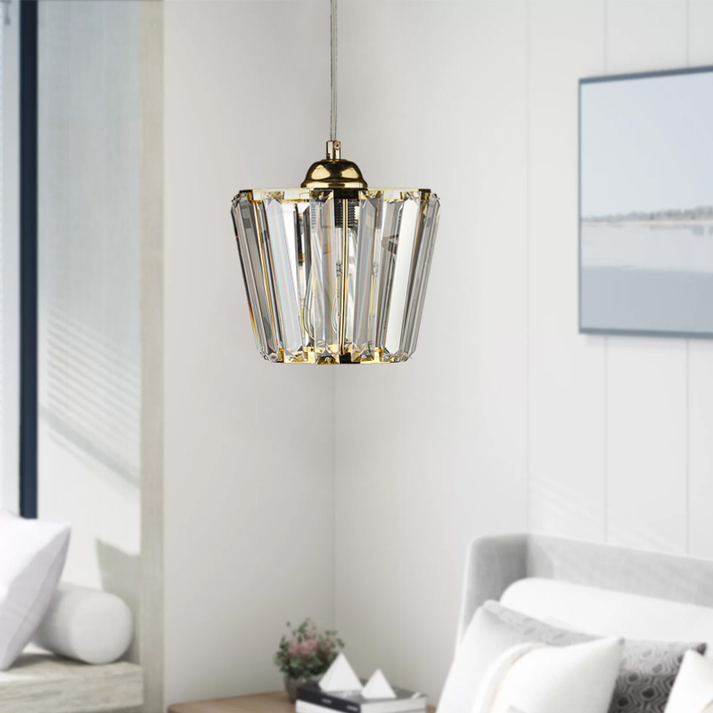 Φωτιστικό οροφής Neva E27 γυάλινο μονόφωτο χρώμα χρυσό 20x20x70εκ.